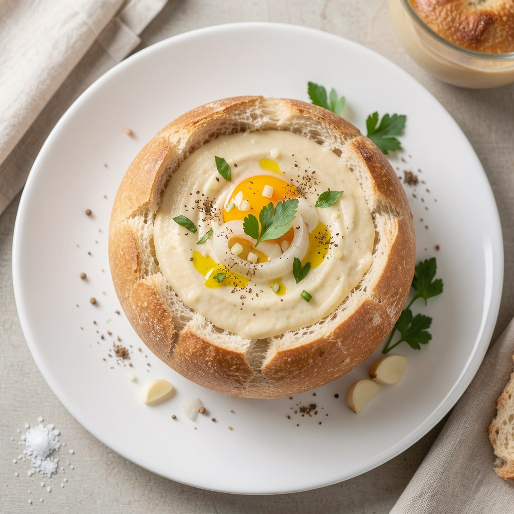 Zupa czosnkowa w bochenku