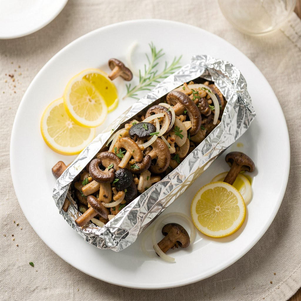 Flądra nadziewana pieczarkami