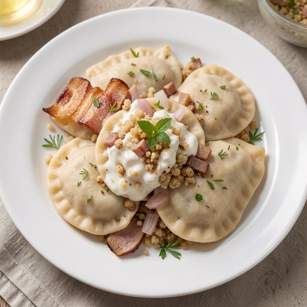 Pierogi z kaszą gryczaną i twarogiem