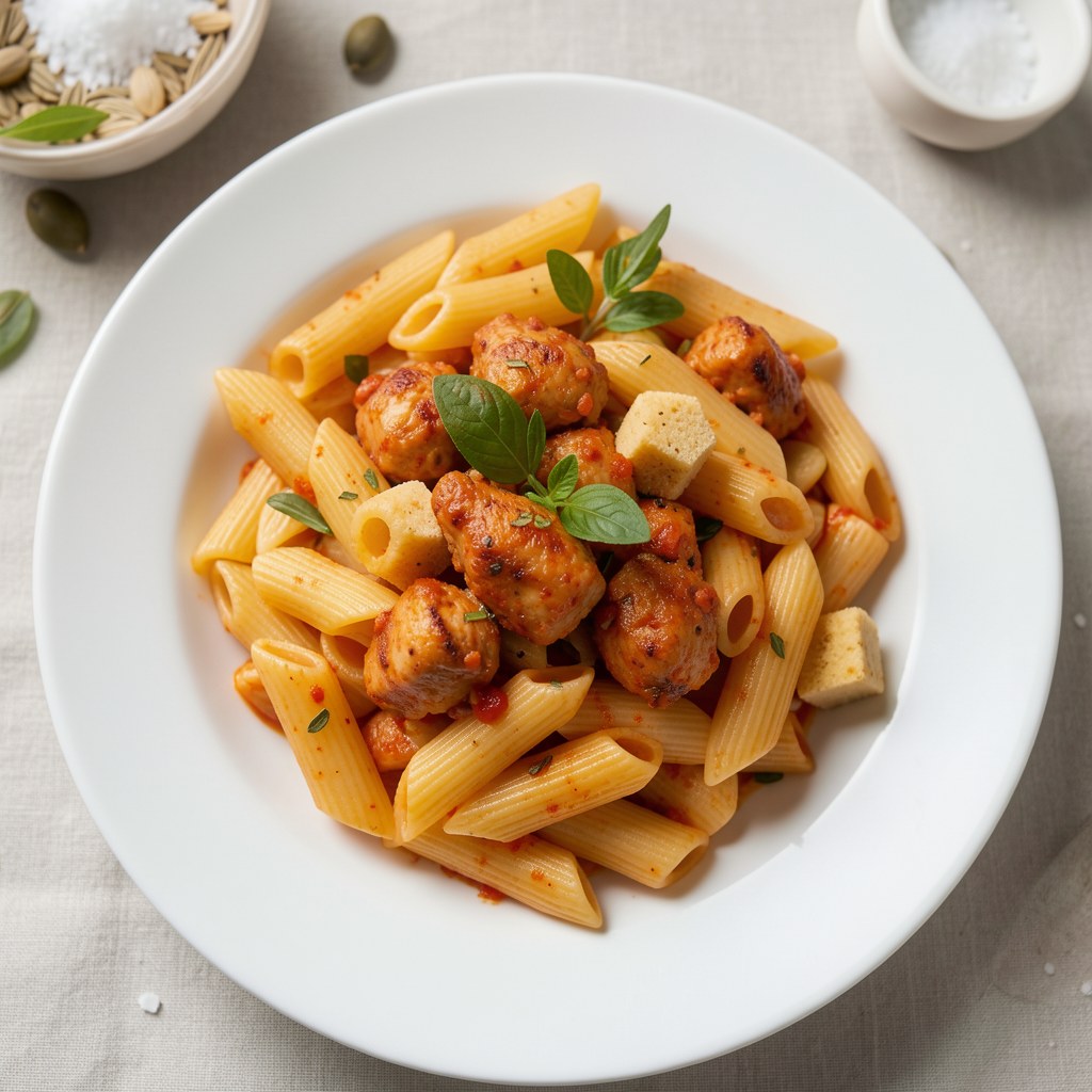 makaron penne z kurczakiem na ostro