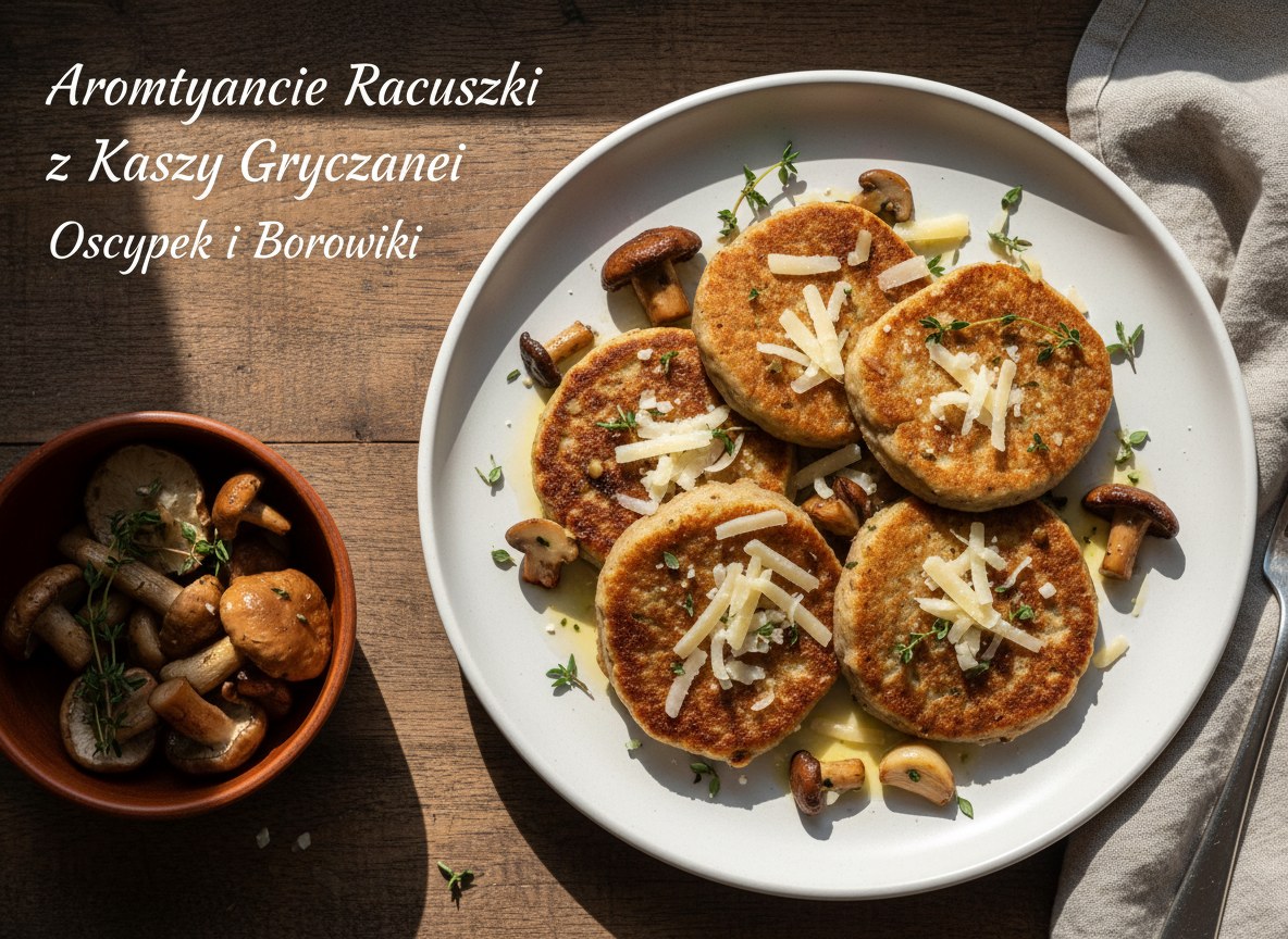 Aromatyczne racuszki z kaszy gryczanej z serem oscypek i borowikami