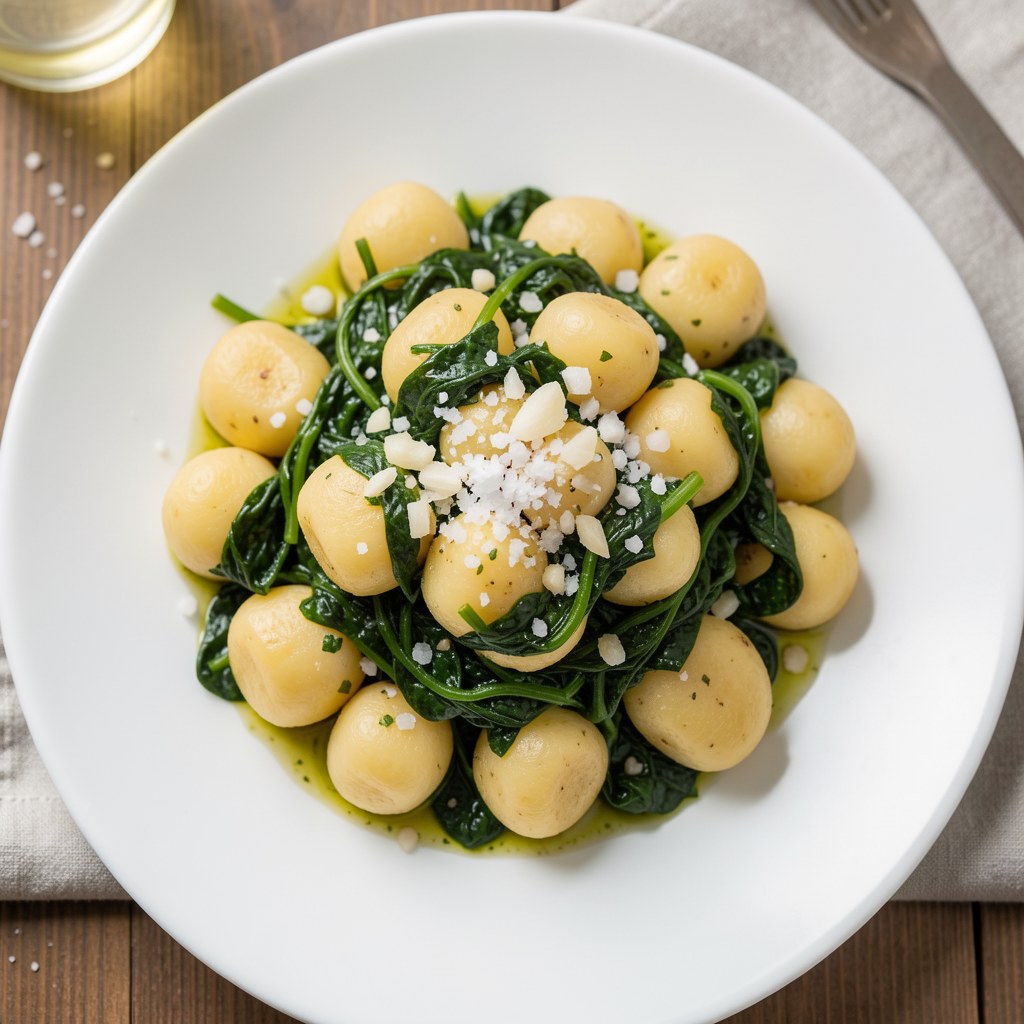 Gnocchi di Patate ze szpinakiem