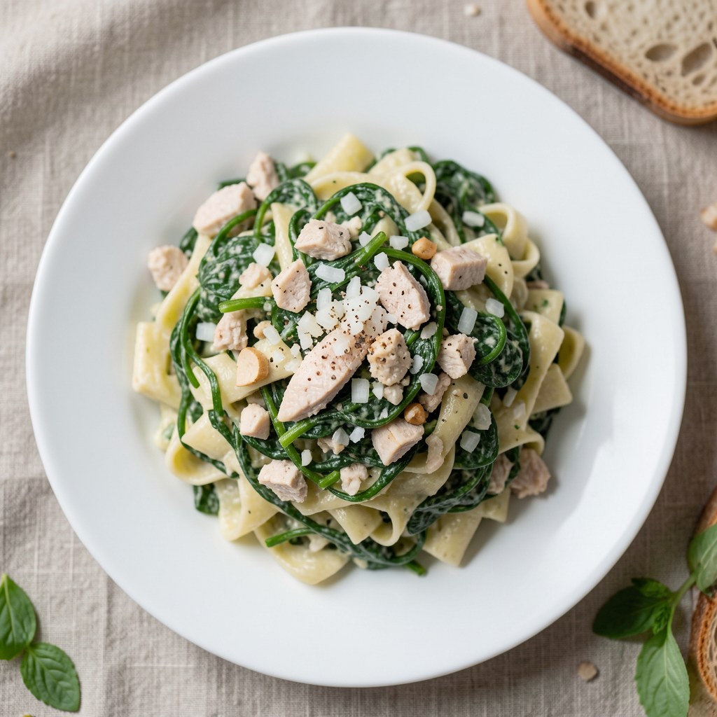 Pasta rybna ze szpinakiem