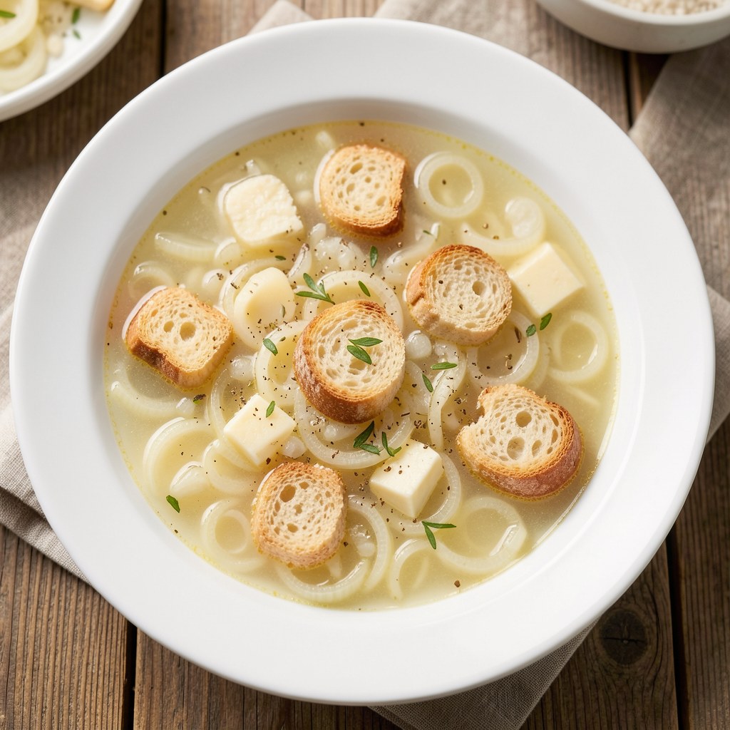 zupa cebulowa z ciasteczkami