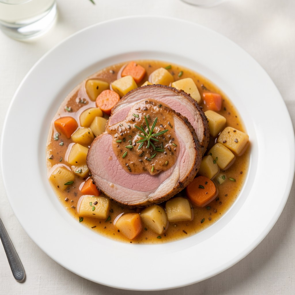 Schab z sosem porzeczkowym