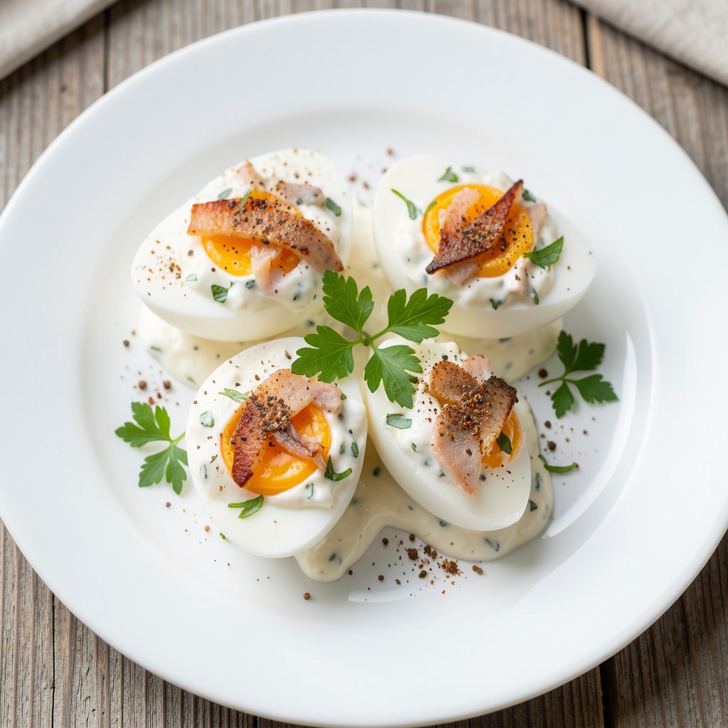 Jajka faszerowane rybą