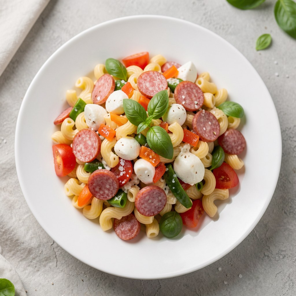salatka  makaronowa z salami