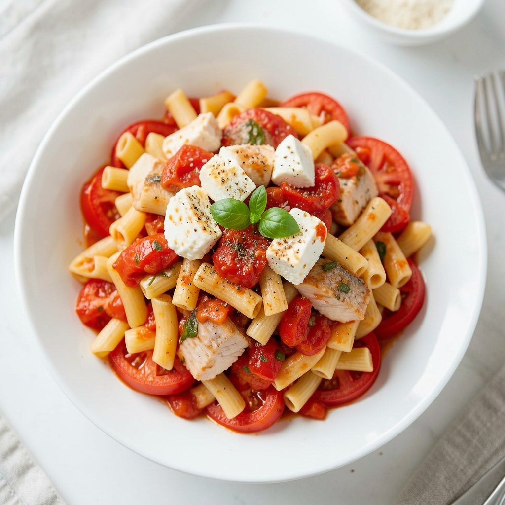 pasta z twarogu i konserwy rybnej w pomidorach