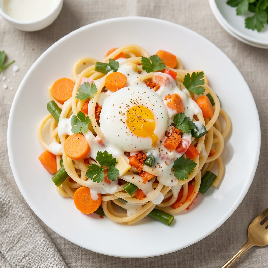 spaghetti zapiekane z warzywami