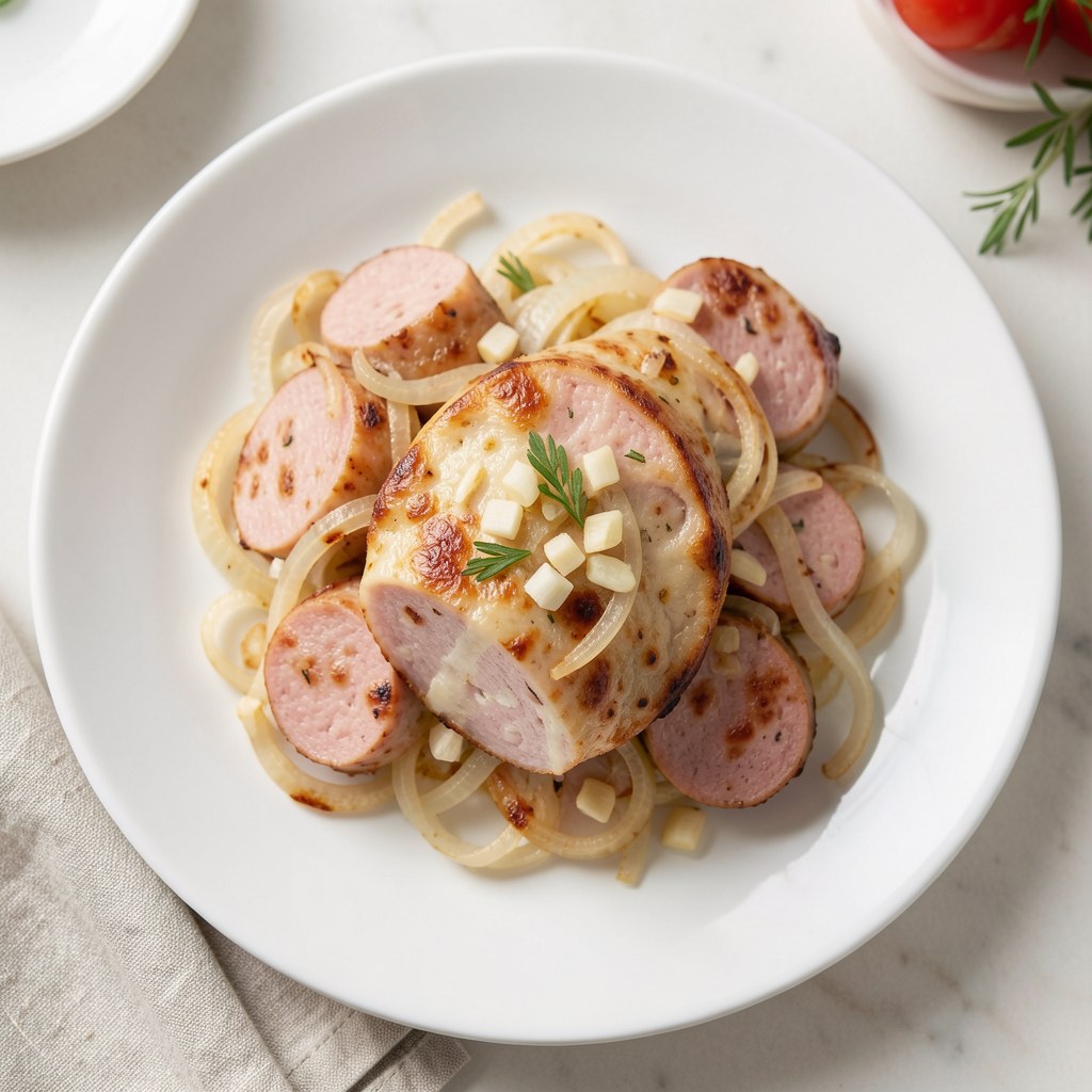 Zapiekana biała kiełbasa