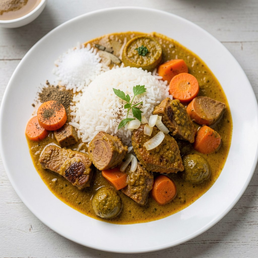 Baranina z curry z szybkowaru
