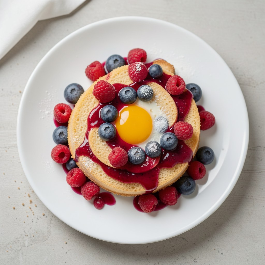 Biszkopt z galaretką i owocami