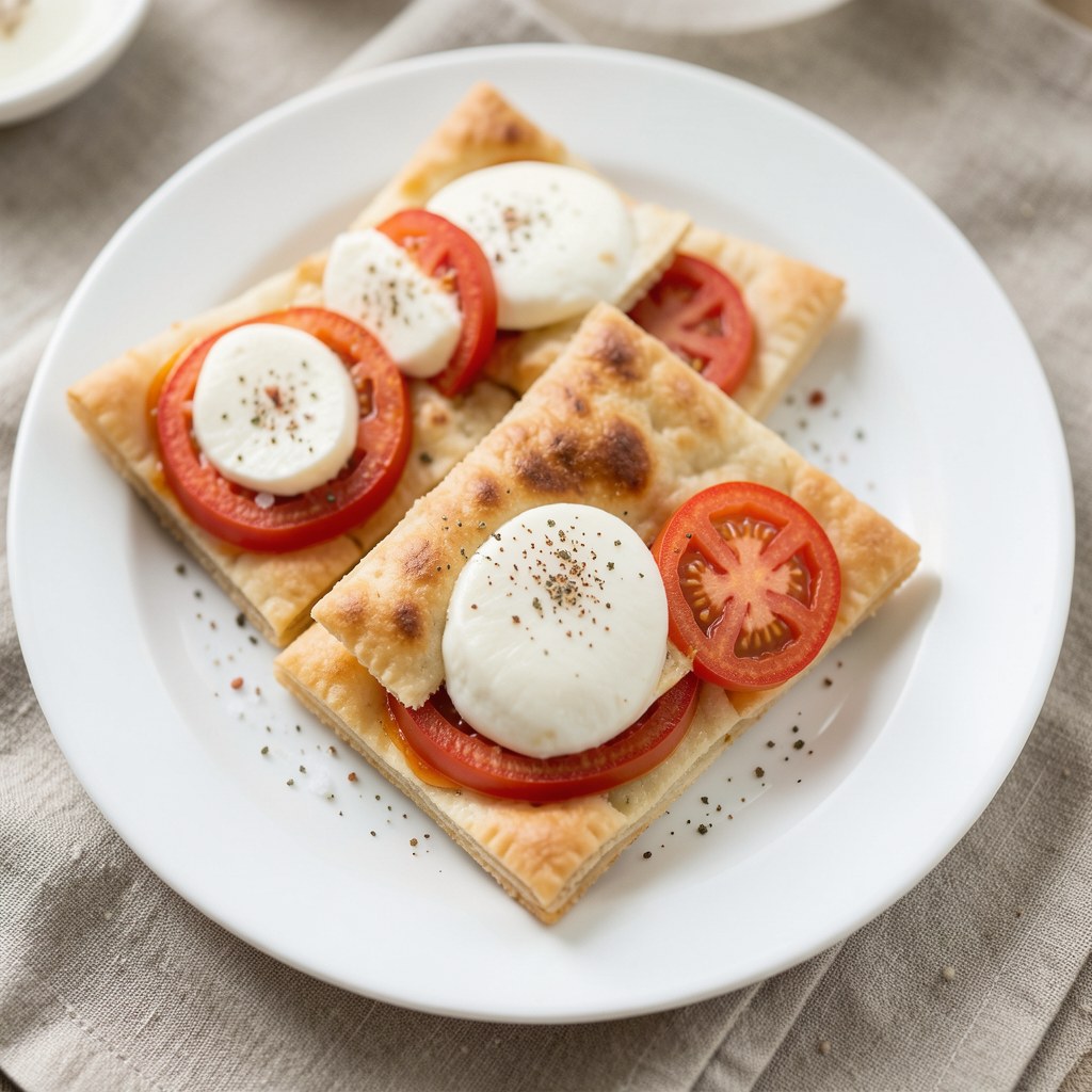 Francuskie kwadraciki z pomidorami i mozzarella
