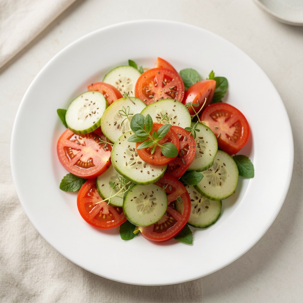 Sałatka z kiszonych ogórków i pomidorów