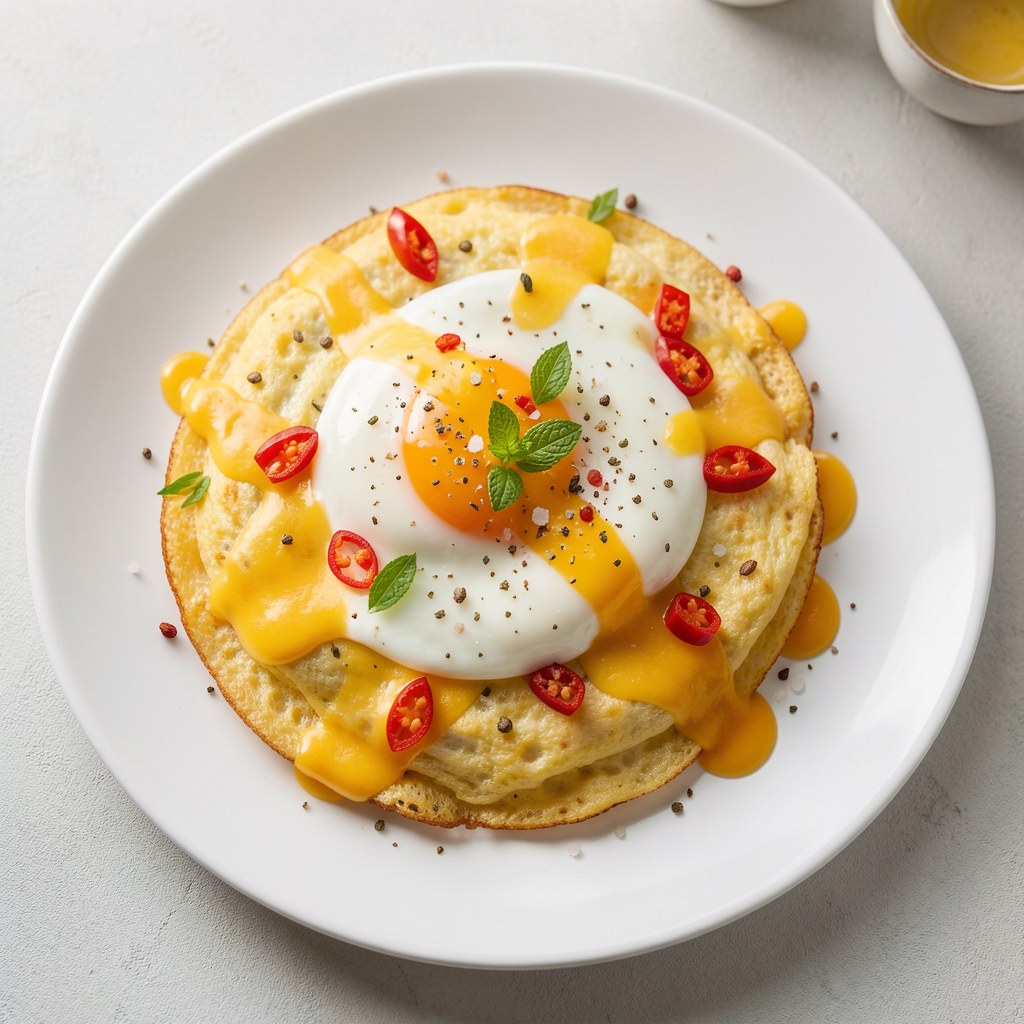 Omlet z serem i papryka