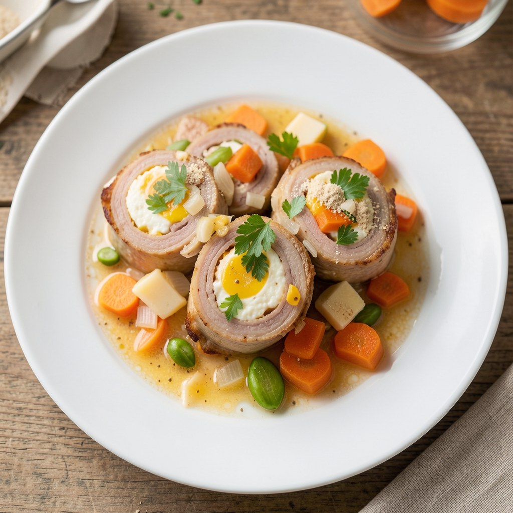 Roladki schabowe z farszem serowym