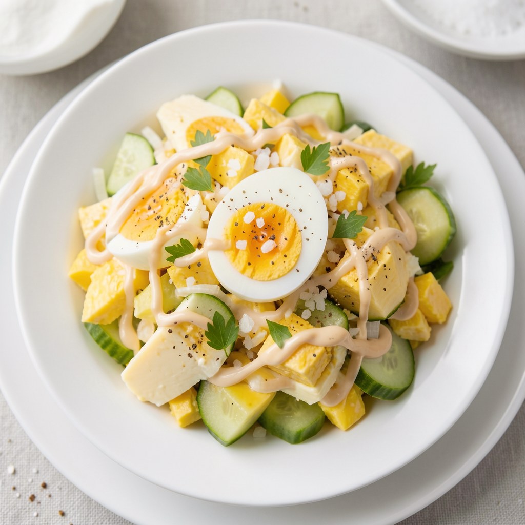 Sałatka z jajek i sera żółtego
