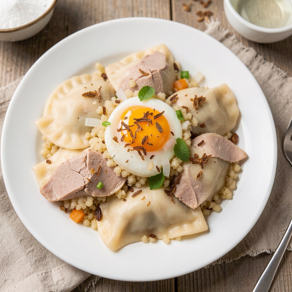 Pierogi z serem i kaszą gryczaną