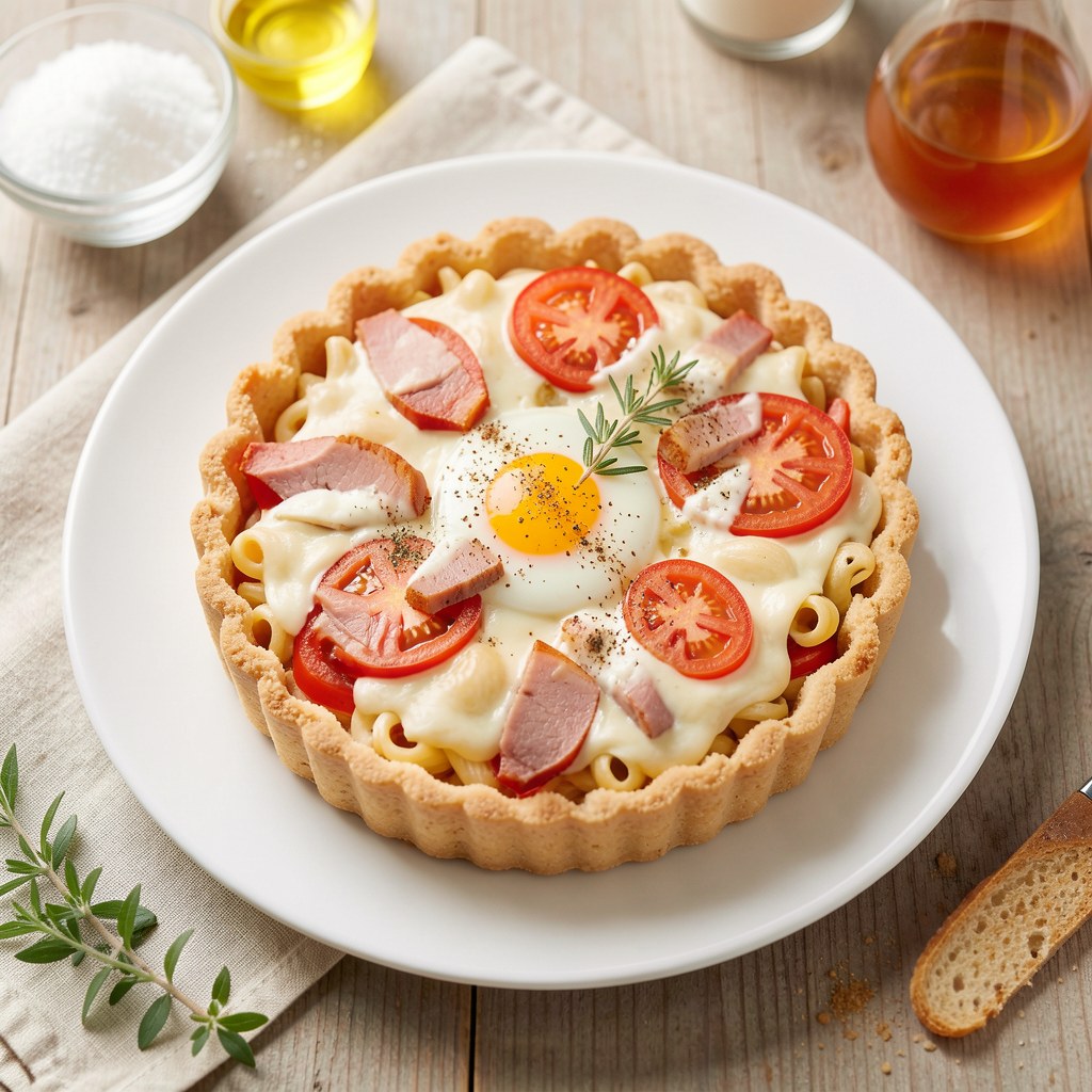Tarta makaronowa z pomidorami