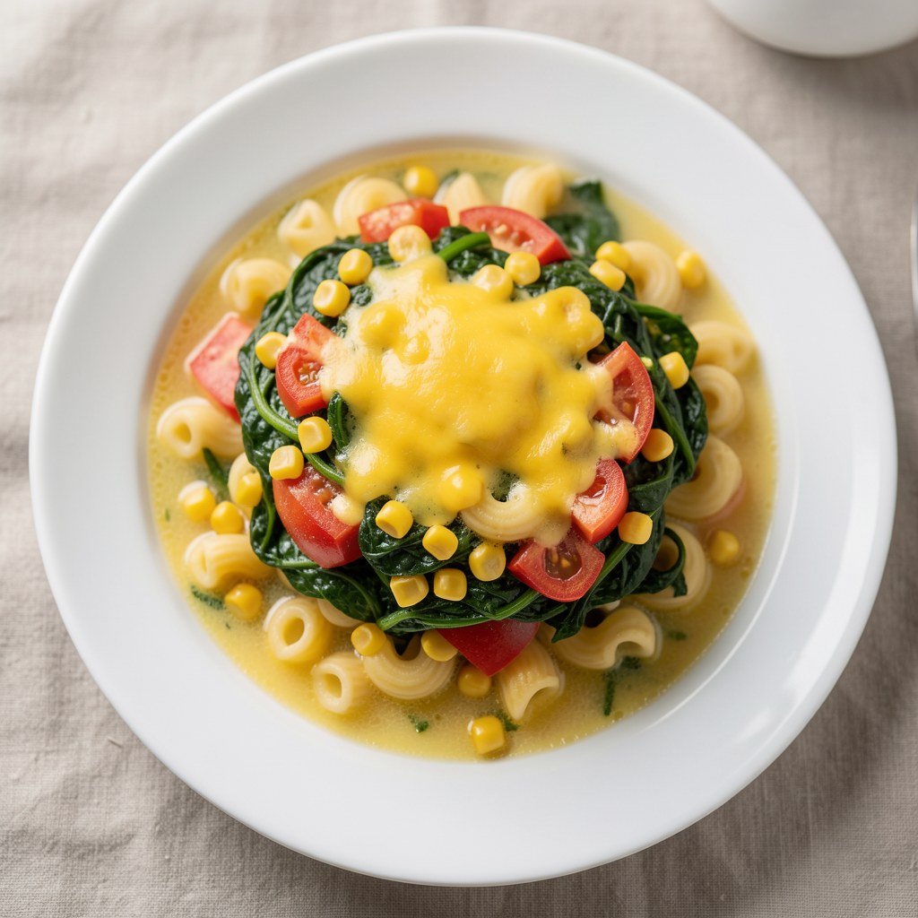 Makaron pod pierzynką warzywną