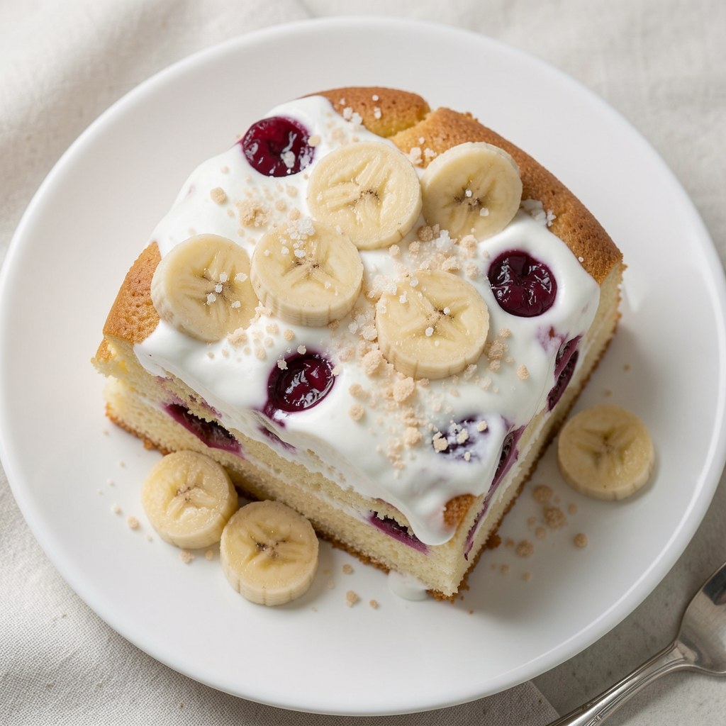 Jogurtowe ciasto bananowo-śliwkowe
