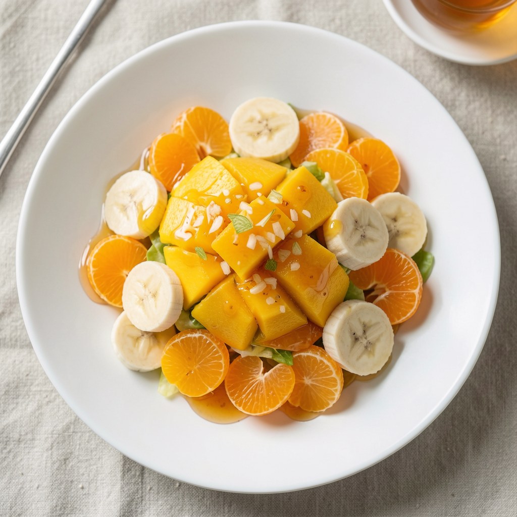 Sałatka owocowa z sosem miodowym
