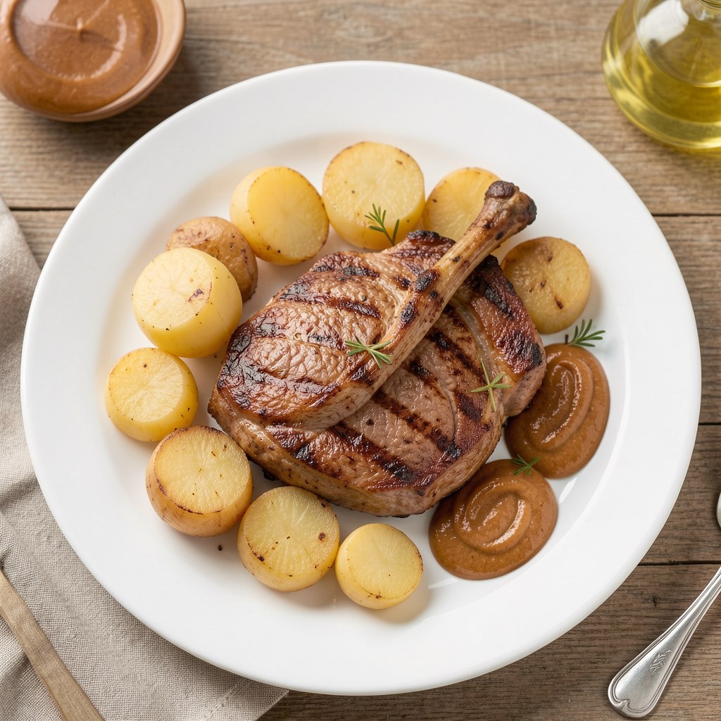 Grillowany schab z gruszkami