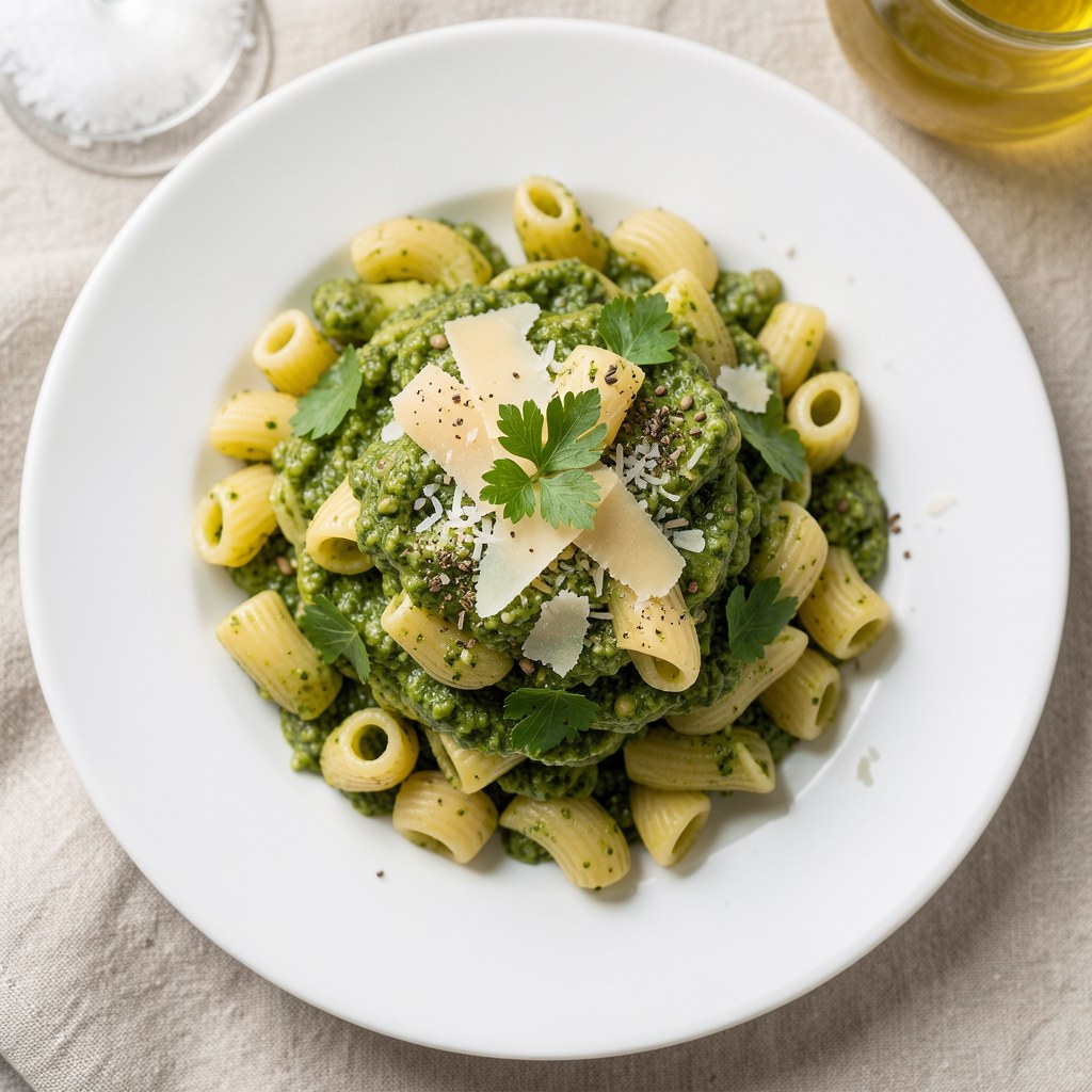 Pietruszkowe pesto z makaronem