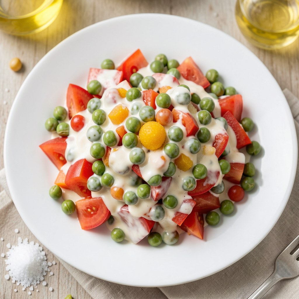 Surówka pomidorowa z groszkiem w majonezie