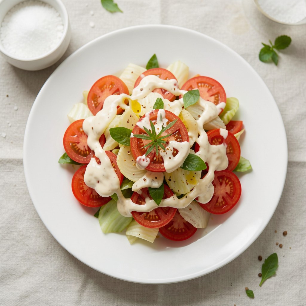 Surówka pomidorowa z porami w majonezie