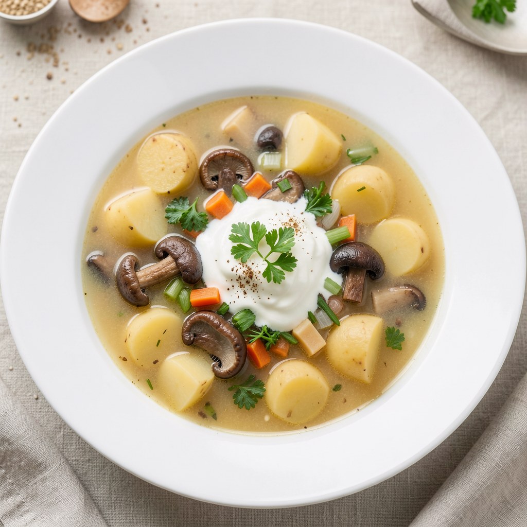 zupa z leśnych grzybów