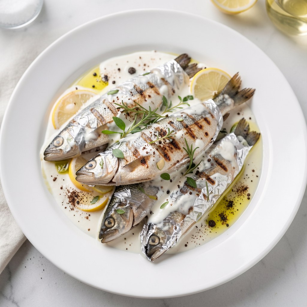 Gillowane karaski w sosie śmietanowo-winnym