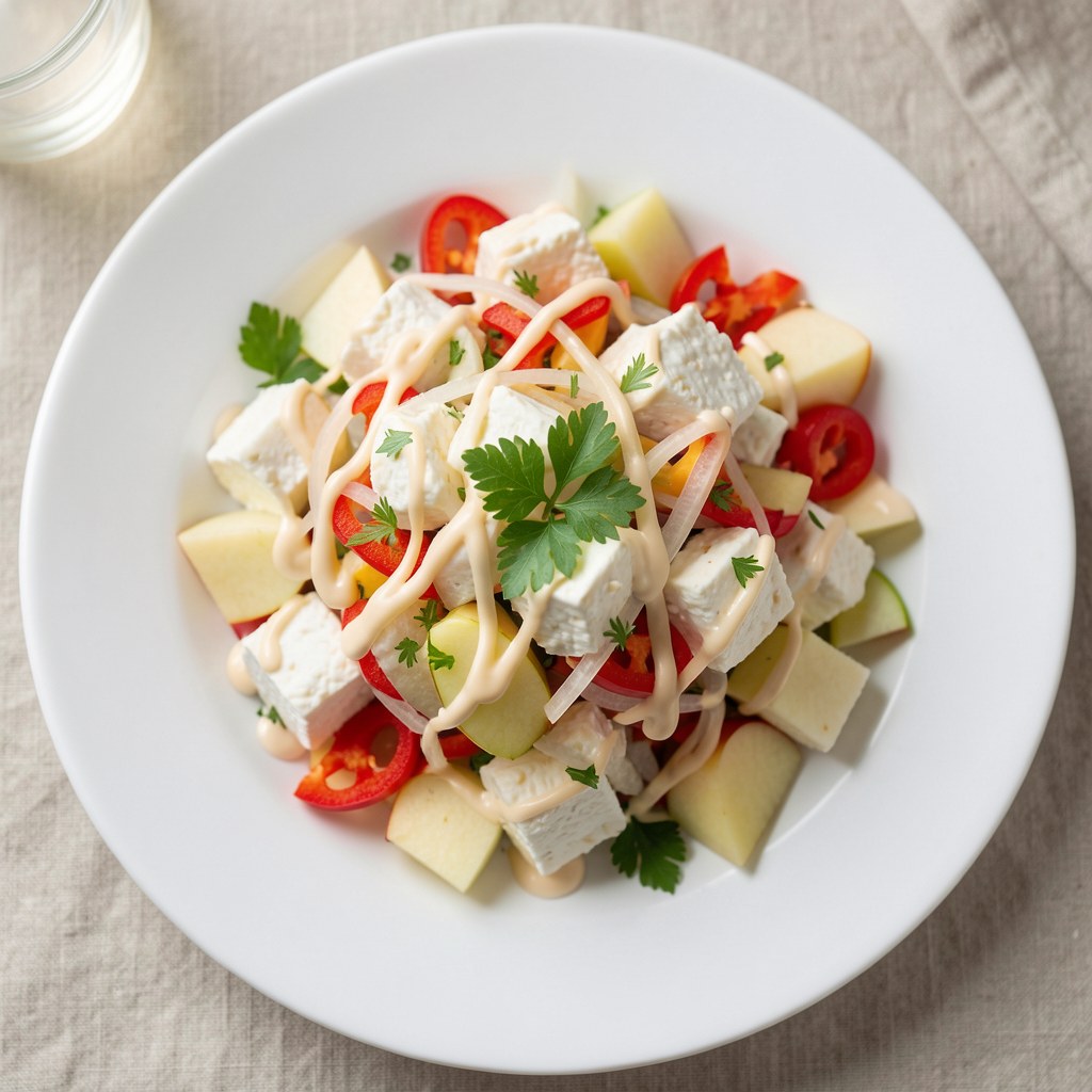 Sałatka z twarogu z papryką