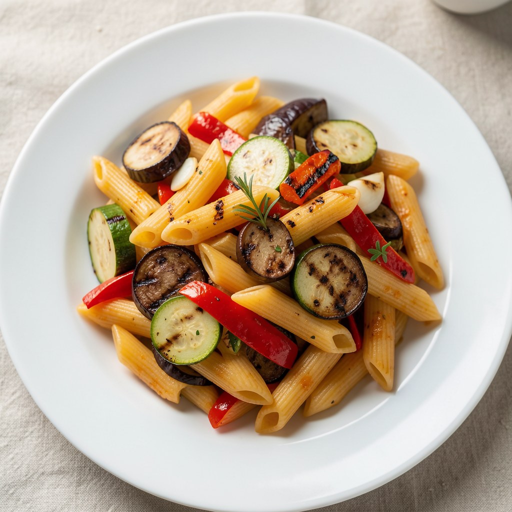 Penne z grilowanymi warzywami