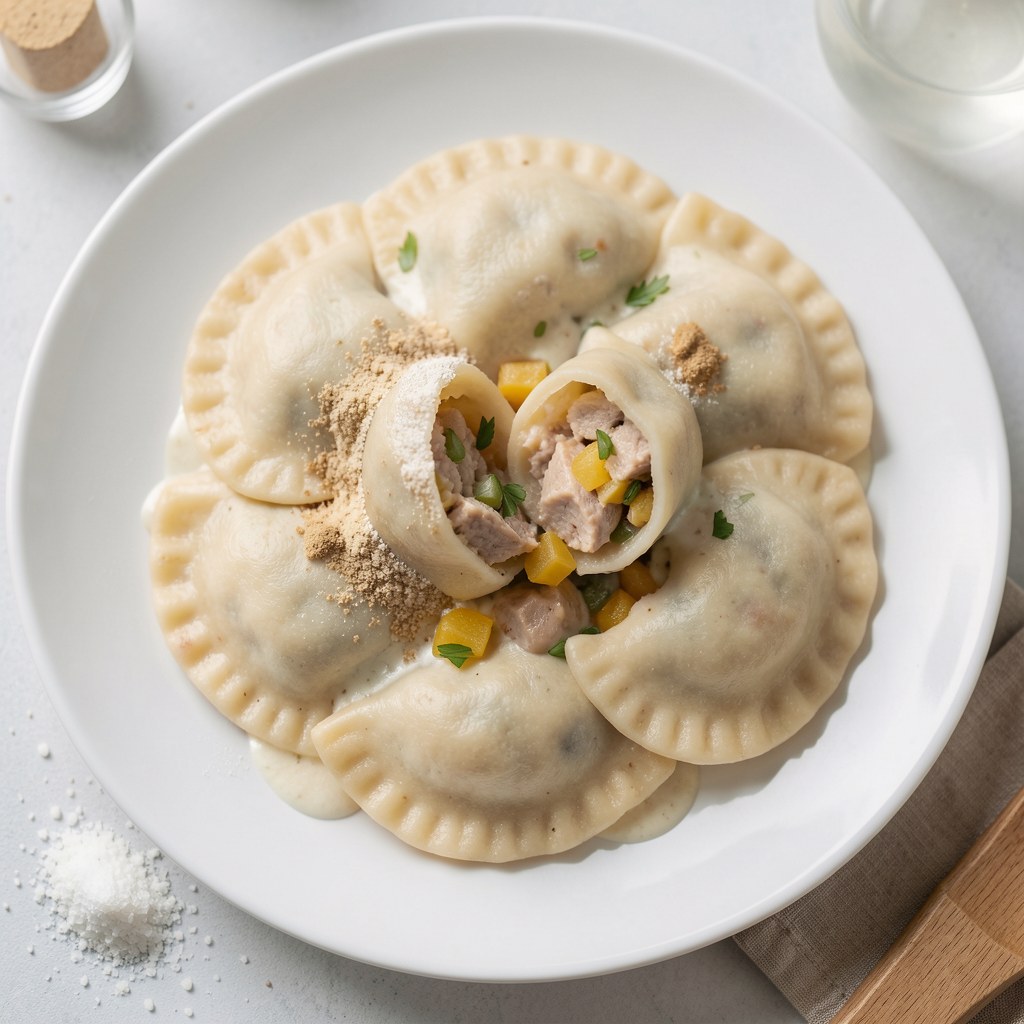 Pierogi z kurczakiem i żurawiną