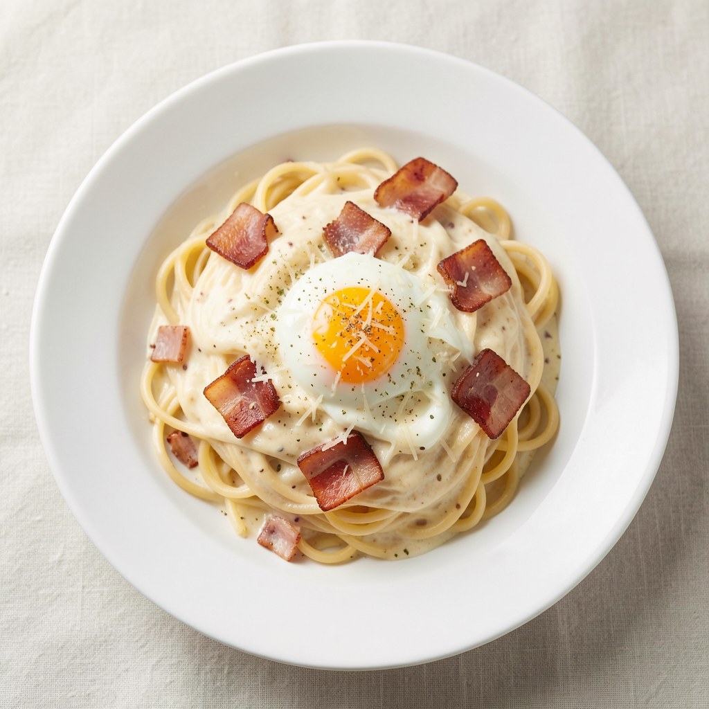 Spagetti z boczkiem i parmezanem