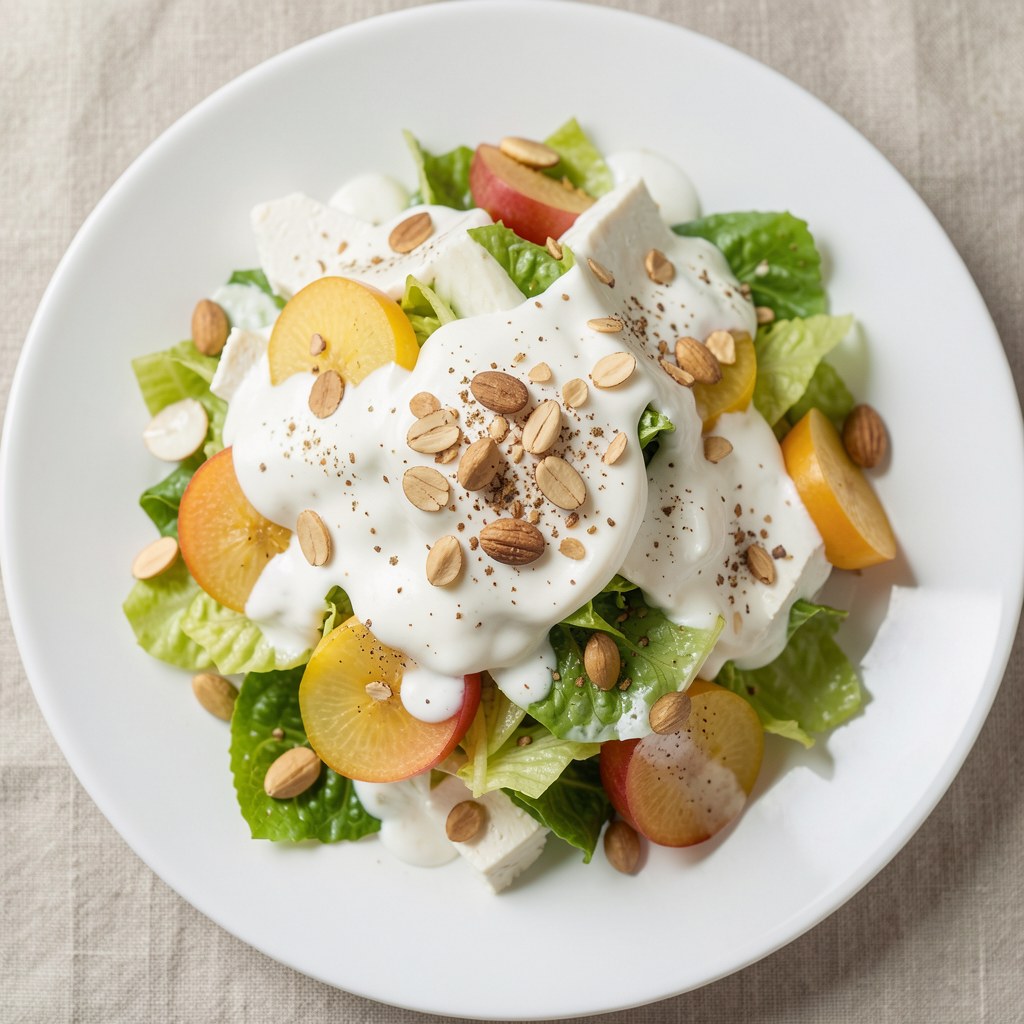 Sałatka z sosem serowym