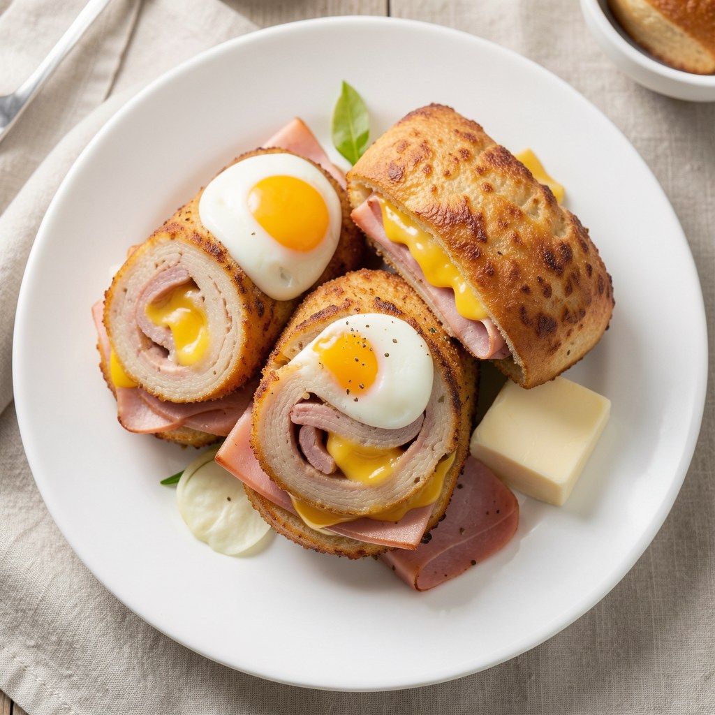 Kotlety z szynka i żółtym serem