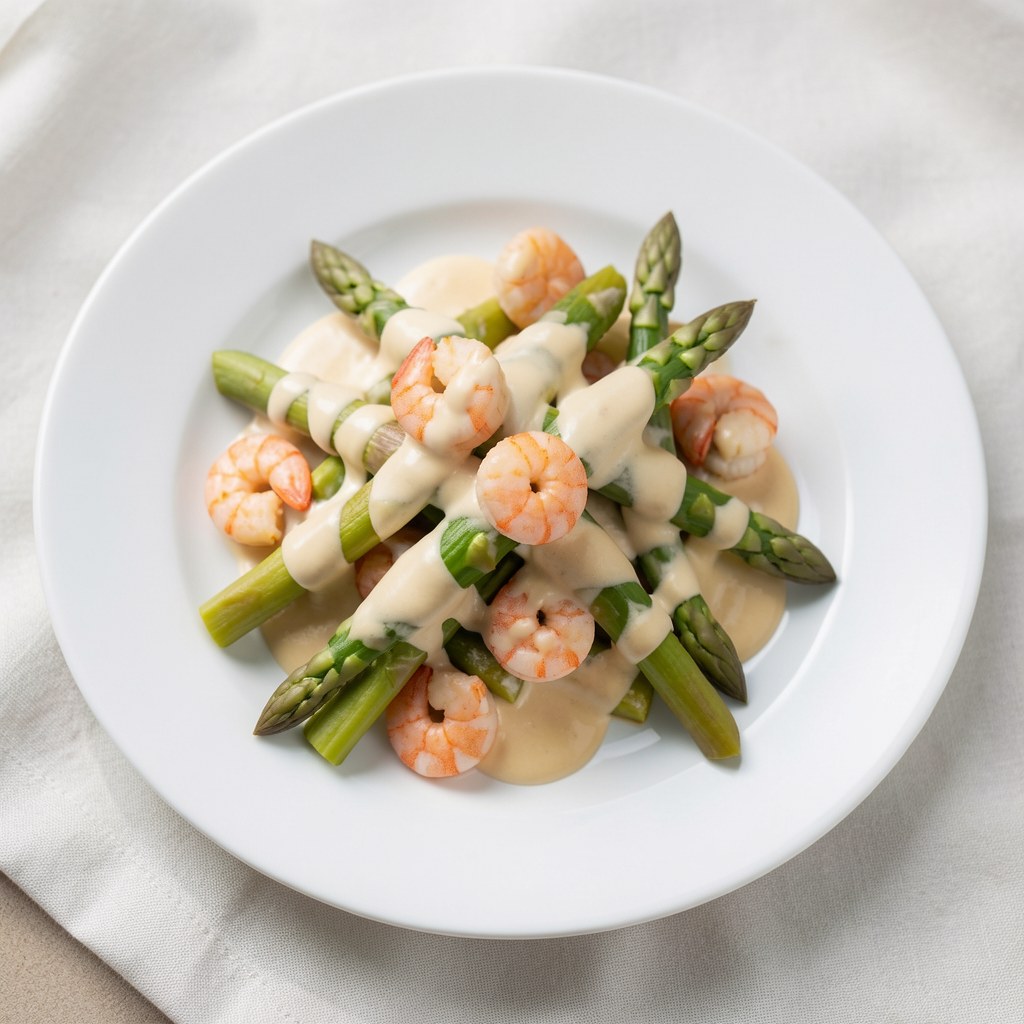 Szparagi z krewetkami