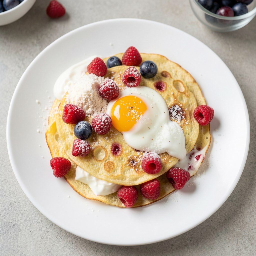 Lekki omlet z malinami