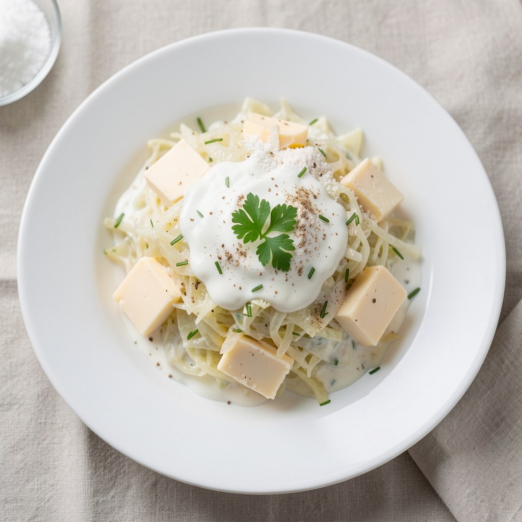 Młoda kapusta w śmietanie