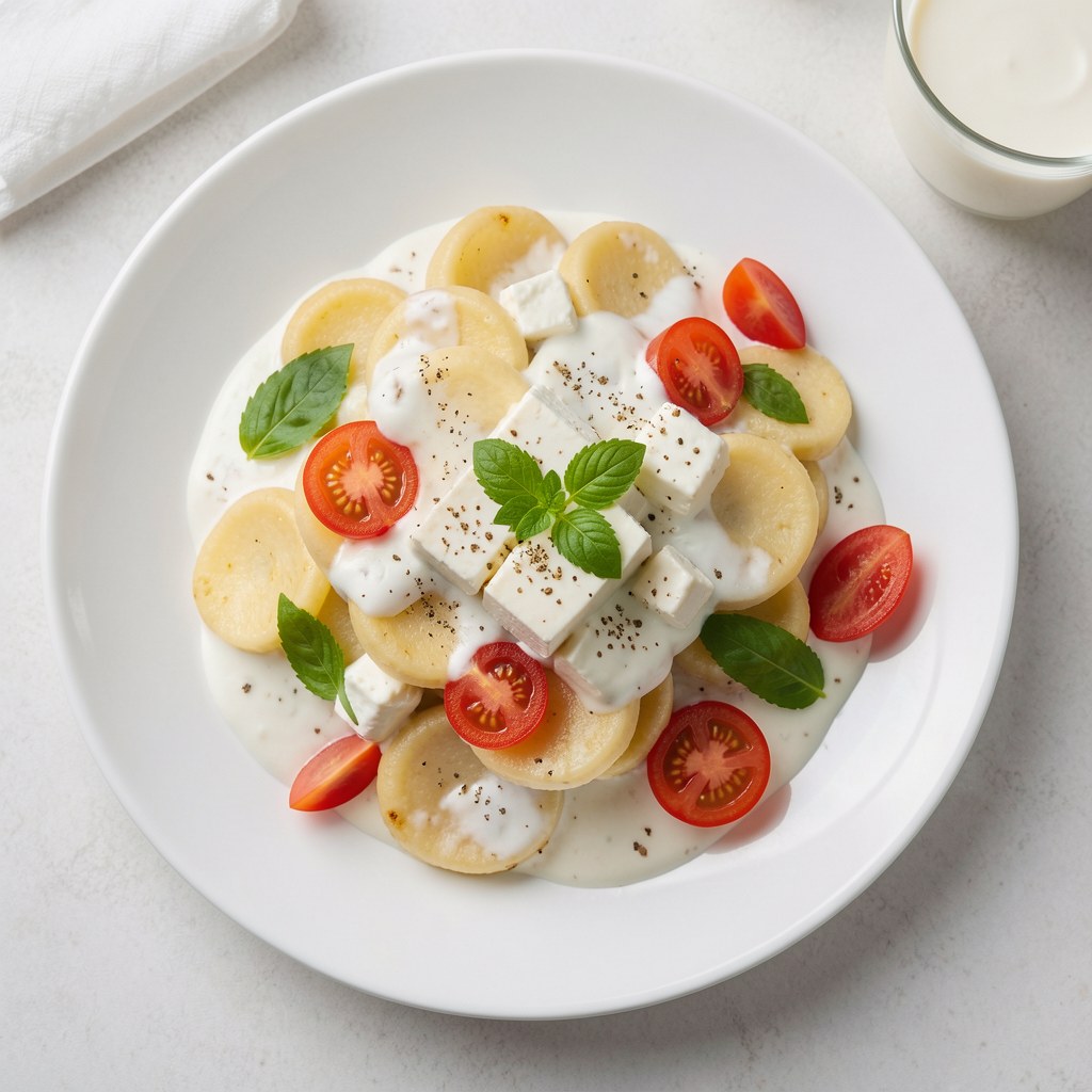 kluski z kabaczka w sosie z sera feta