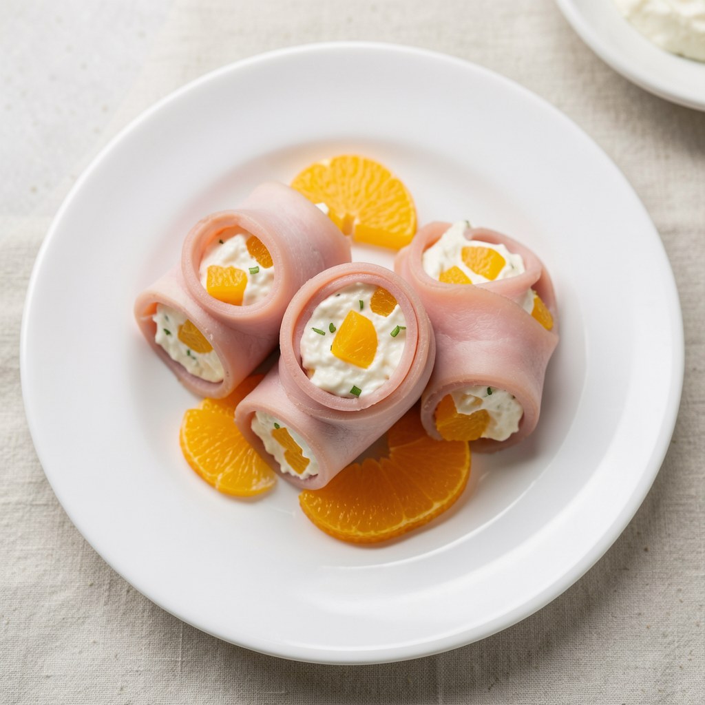 Roladki z szynki z chrzanowym nadzieniem