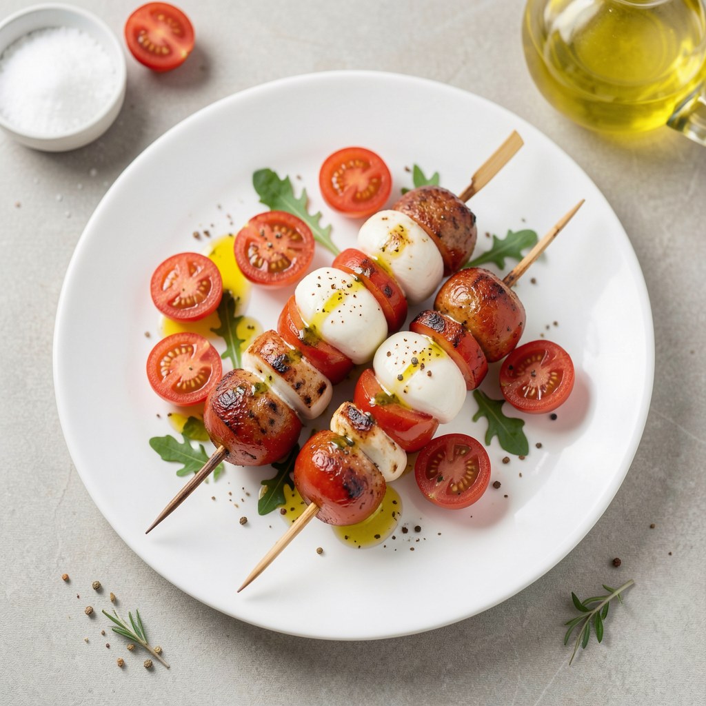 Szaszłyki z mozzarellą