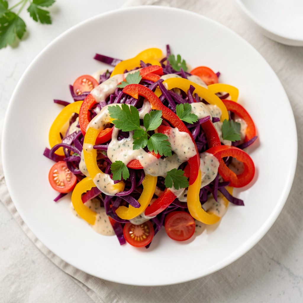 Sałatka z papryką i czerwoną kapustą