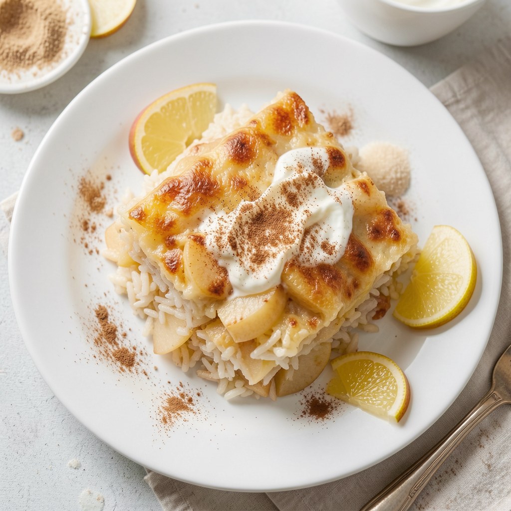 Ryż z jabłkami pieczony