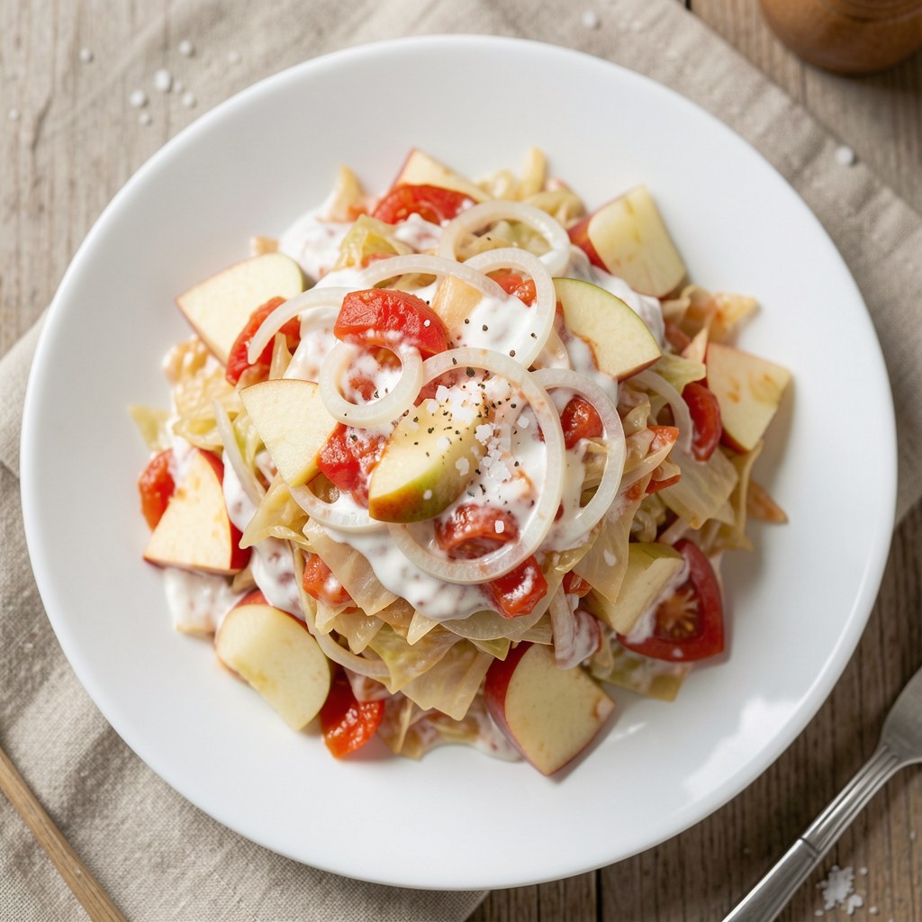 Surówka z kapusty kwaszonej z koncentratem pomidorowym