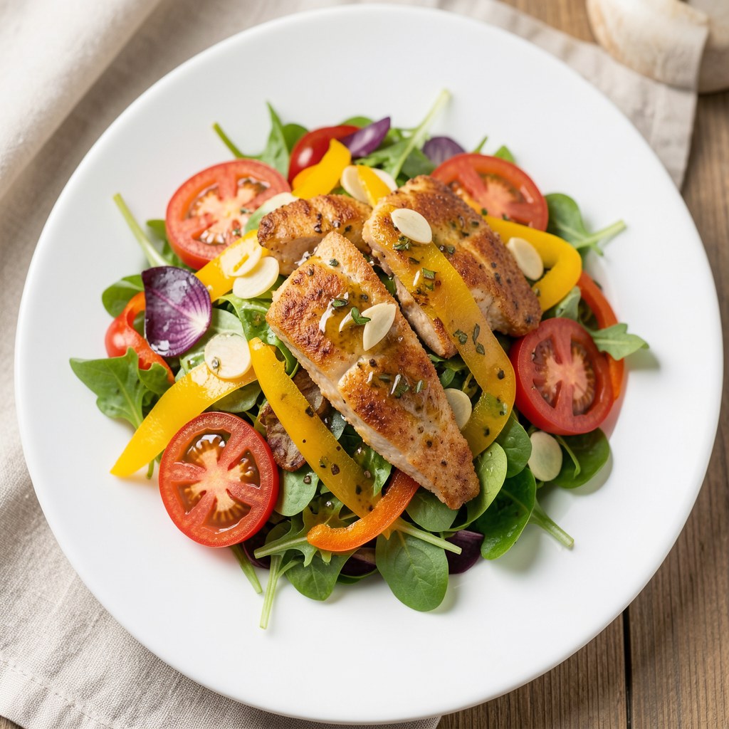 Sałatka ze smażonym kurczakiem