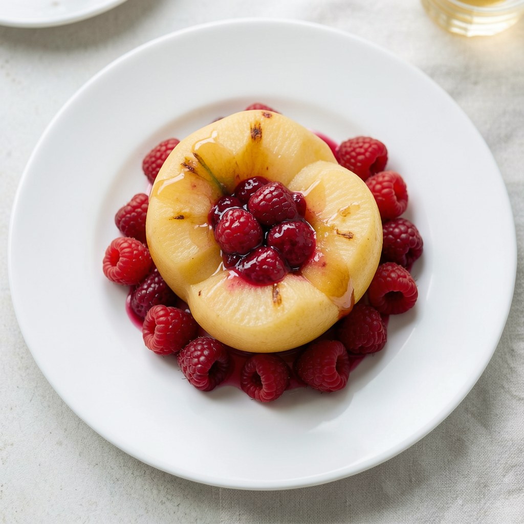 Pieczone jabłka z musem malinowym