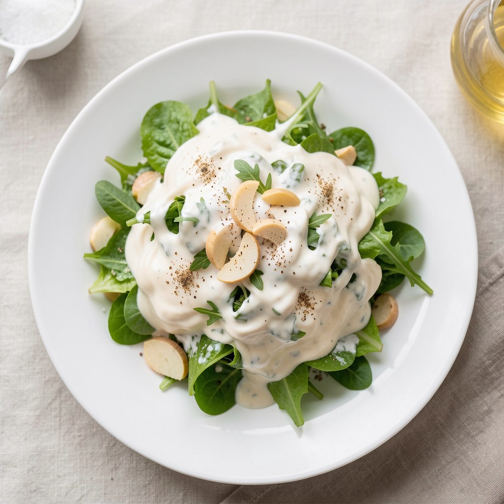 Sałata w sosie smietanowo - czosnkowym